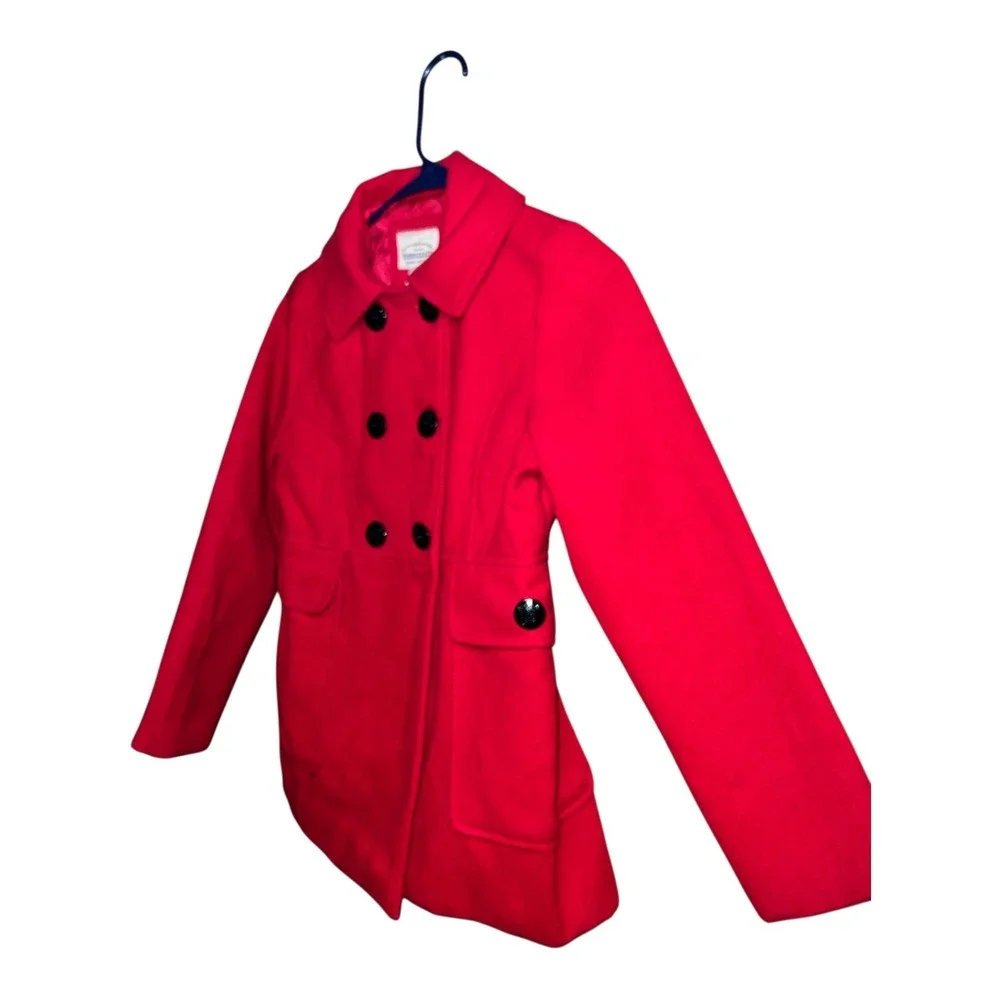 Roebuck & Co.‎ Kids Girls Red Double Breasted Pea Coat Size 14